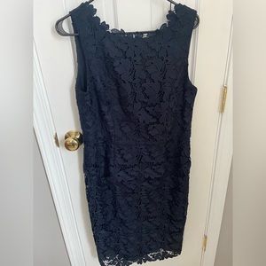 Talbots navy lace dress